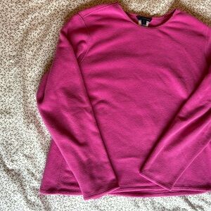 Lands' End Women's Fuchsia Crew Neck Sweater
